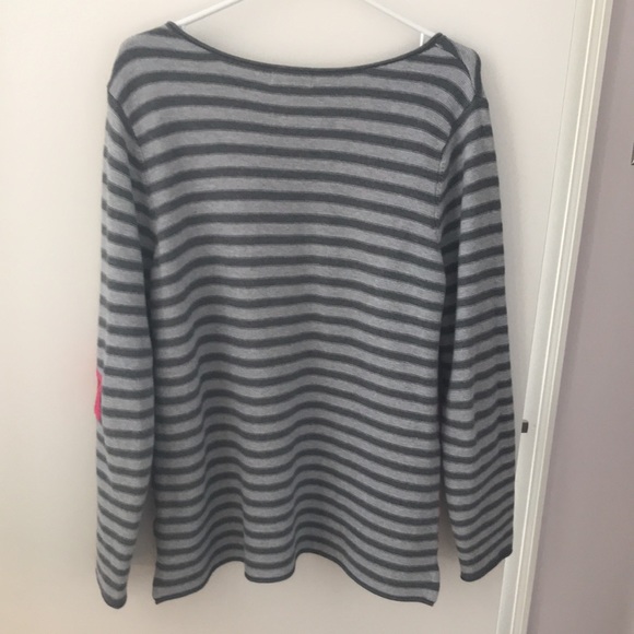 Grey striped Orly cotton sweater with pink heart embellishments - Picture 2 of 12